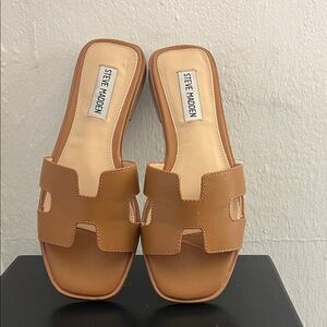 Steve Madden Cognac Cutout Slide Mules